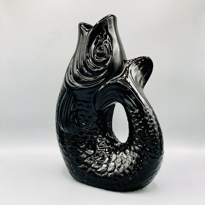 MONSIEUR CARAFON Fisch-Vase schwarz